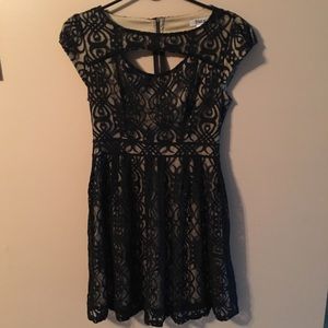 Black lace dress knee length